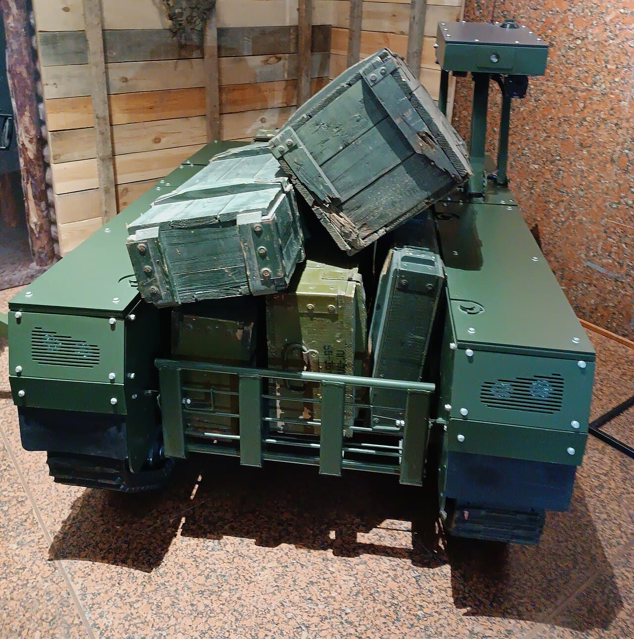 A Ukrainian Ground Robot Watched Its Own Rear Camera to Dodge an FPV Drone