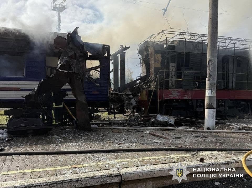 Russia's drone strike near the diplomatic train at Yahodyn