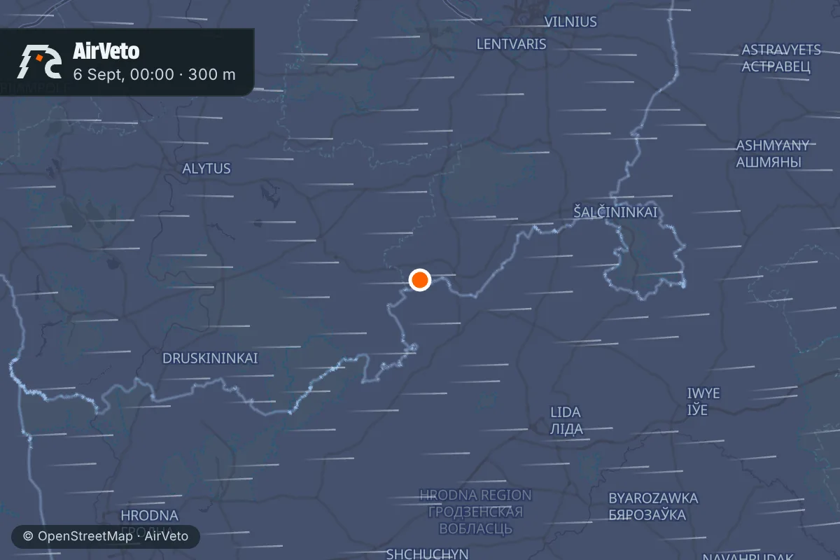 Wind at the time of: Daugidonys drone, September 6, 2026 - 55th intercept of 2026