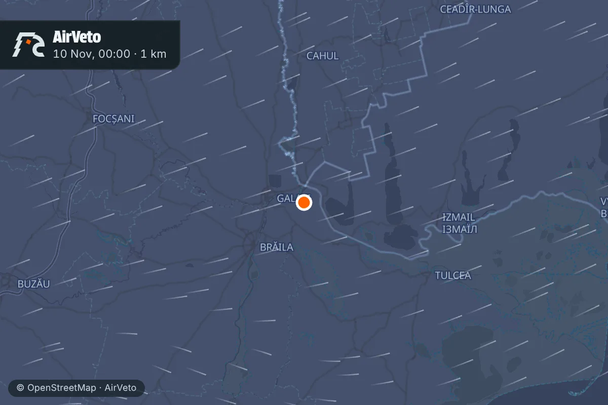 Wind at the time of: Drone crash near Grindu grounds Romanian jets, triggers RO-Alert