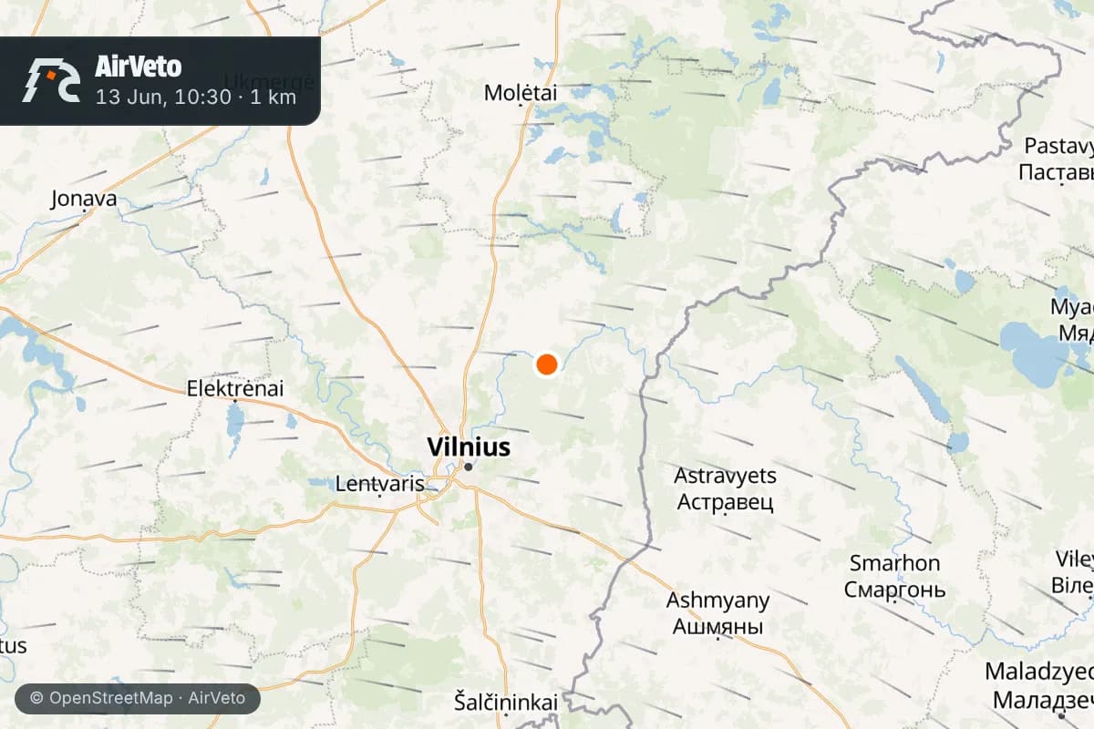 Wind at the time of: Balloon from Belarus triggers Vilnius alert, fighters scrambled