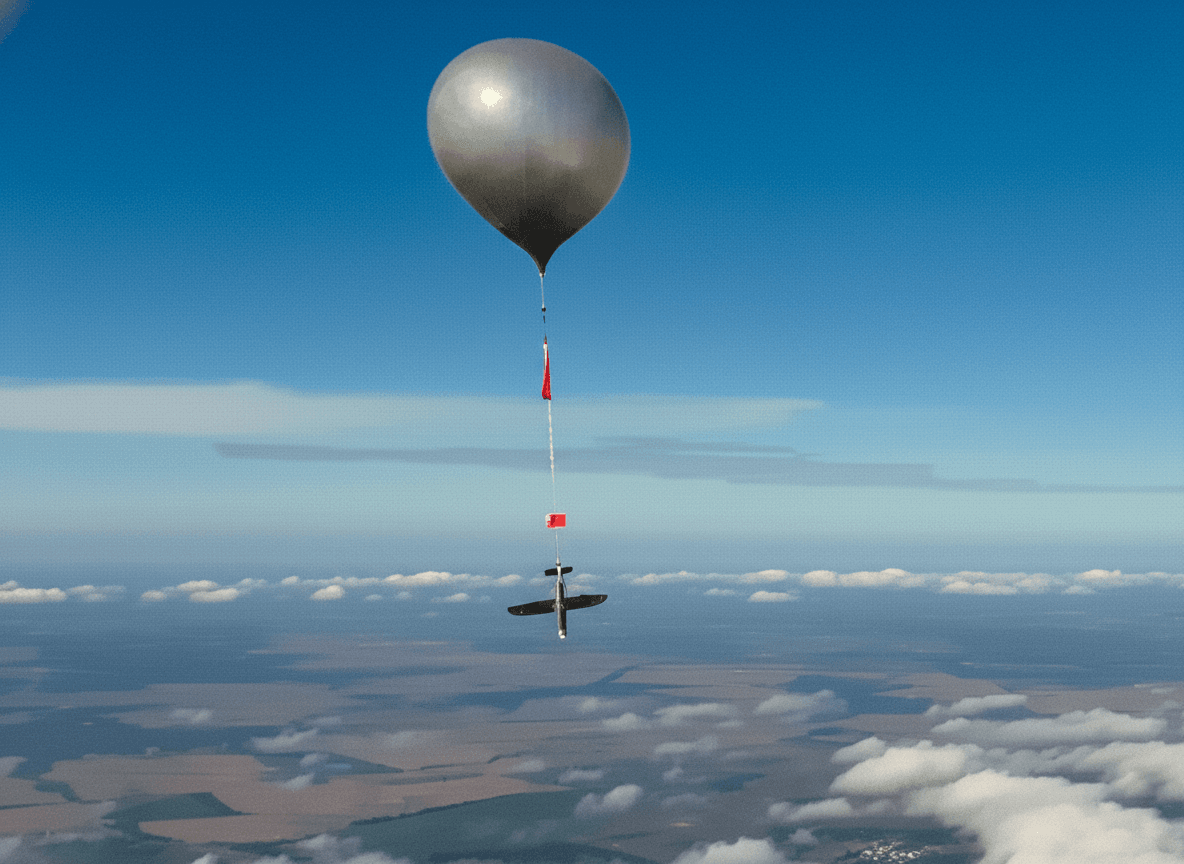 Ukraine is launching strike drones from helium balloons. The wind at 8,000 metres sets the release window.